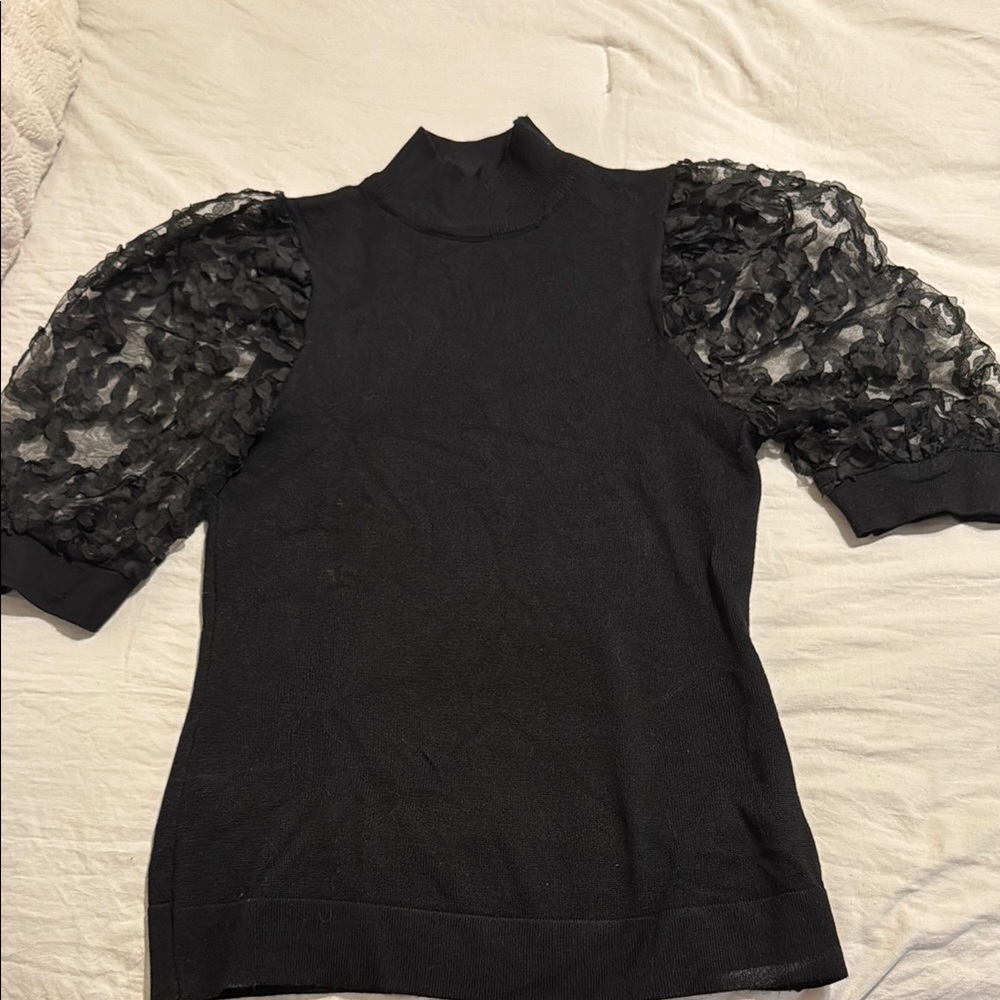 Black Puff Sleeve Top